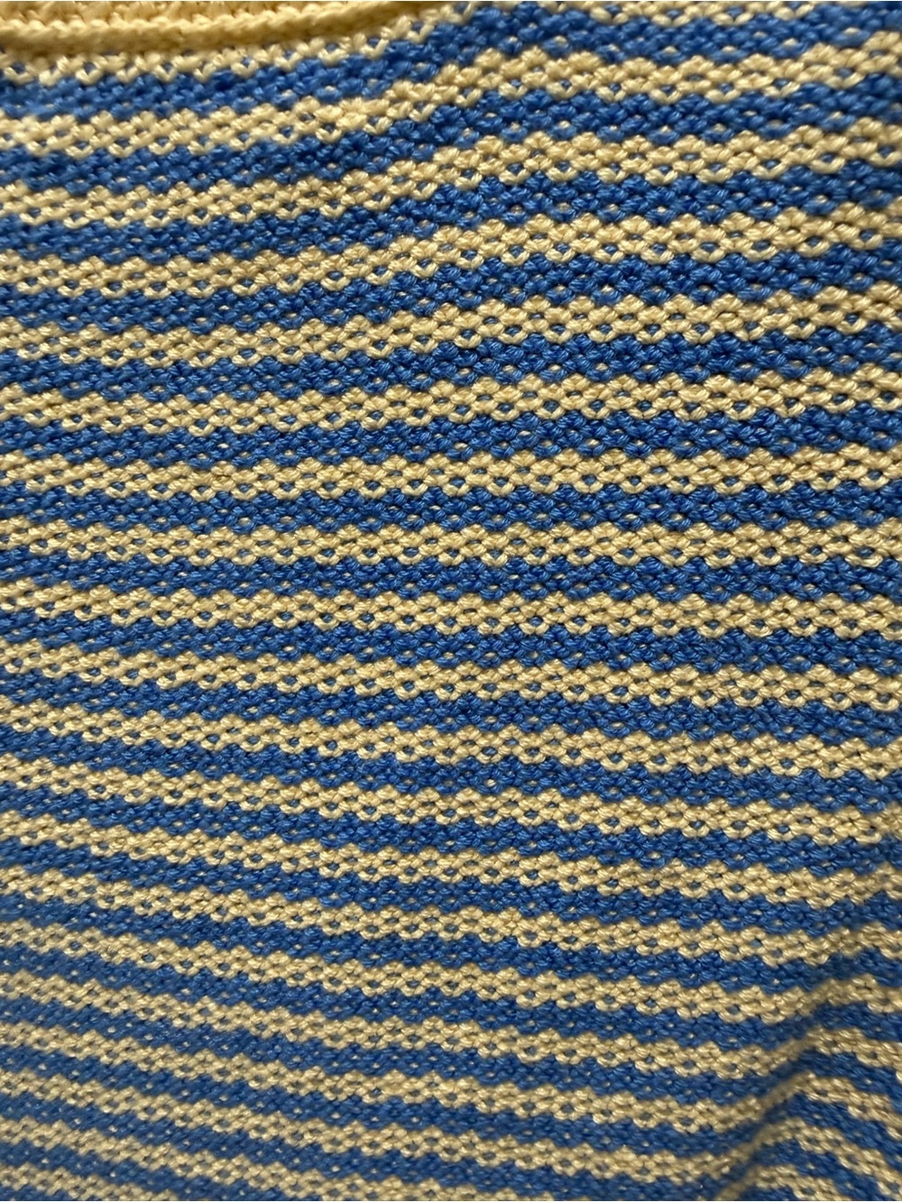 J. Crew Blue and Cream Striped Knit Snap-Front Vest - Picture 4 of 4